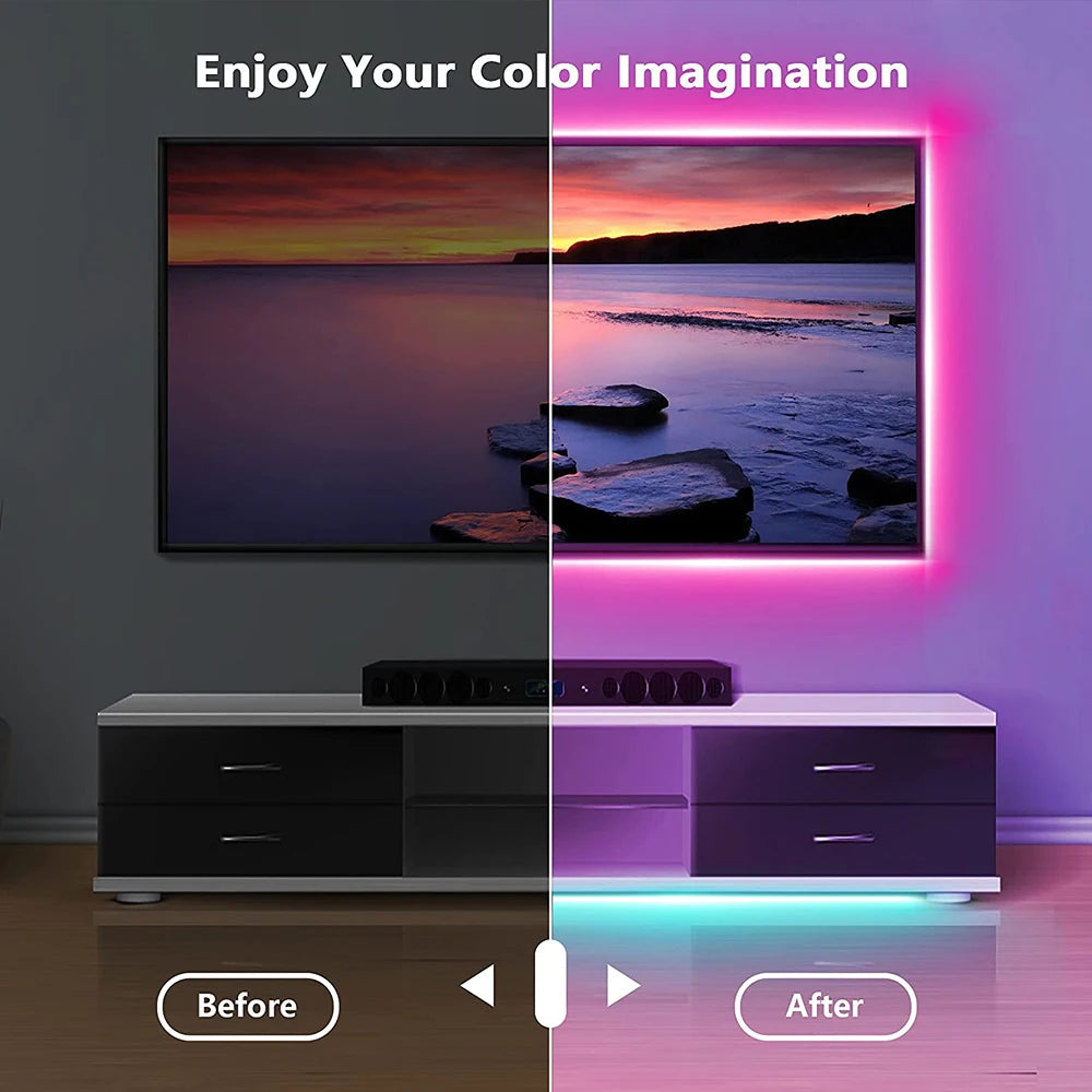 Cinta de Luz LED con Bluetooth y Conexión USB – Ilumina tu Espacio con Estilo
