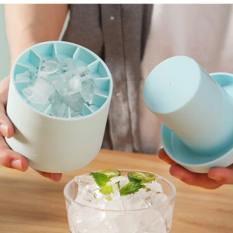 Molde de silicona para cubitos de hielo.