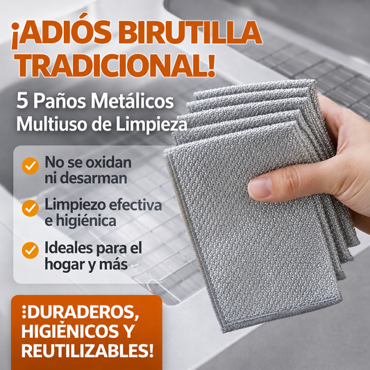 SteelWipe™ - Paños Metálicos Multiuso de Limpieza