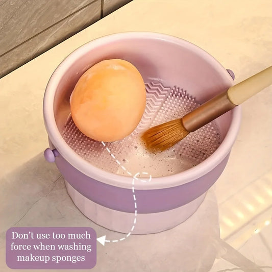 Herramienta Multifuncional para Limpieza y Secado de Brochas de maquillaje.