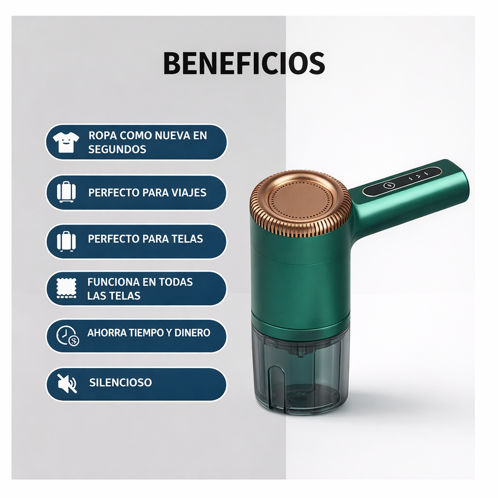 Quitapelusas Eléctrico Portátil – ¡Ropa como Nueva en Segundos!